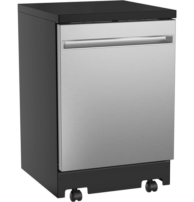 GE ENERGY STAR 24" Stainless Steel Interior Portable Dishwasher with Sanitize Cycle