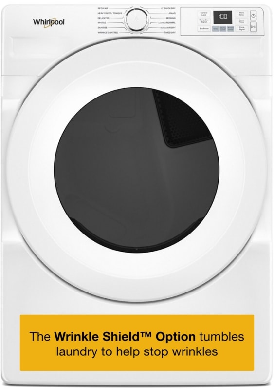 Whirlpool 7.4 cu. ft. Smart Electric Dryer with Wrinkle Shield Option, EcoBoost Option (White)