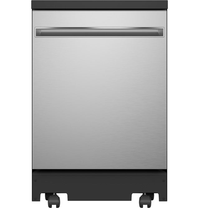 GE ENERGY STAR 24" Stainless Steel Interior Portable Dishwasher with Sanitize Cycle