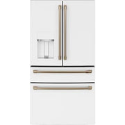 Cafe Standard-Depth 27.8 cu. ft. French Door Refrigerator with Ice Maker (Matte White with Brushed Bronze Handles) ENERGY STAR