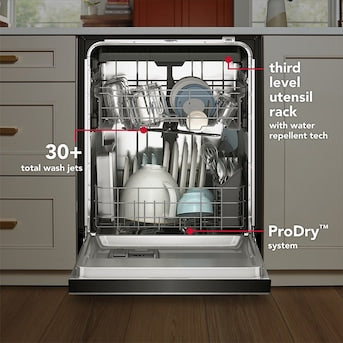 KitchenAid 24 in. Front Control Built-In Tall Tub Dishwasher with Third Level Utensil Rack, Quick Wash Cycle, PrintShield Stainless, 47-dBA