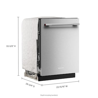 KitchenAid 24 in. Top Control Tall Tub Built-In Dishwasher with Stainless Steel Tub, Third Rack, ProWash, PrintShield Stainless, ENERGY STAR, 41-dBA
