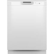GE 24 in. Built-In Front Control Dishwasher White w/ Sanitize, Dry Boost, 55 dBA - Model GDF450PGRWW