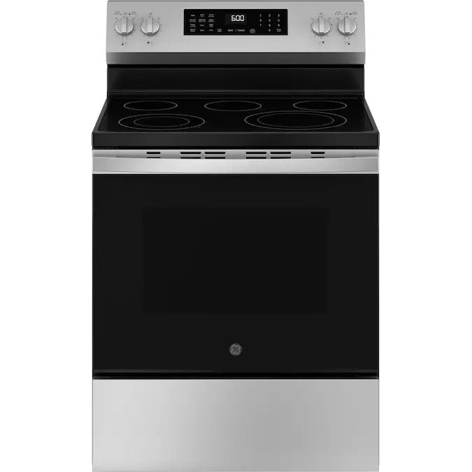 GE 30" FS Electric Conv. Range w/ No Preheat Air Fry & EasyWash Oven Tray - Model GRF600AVSS