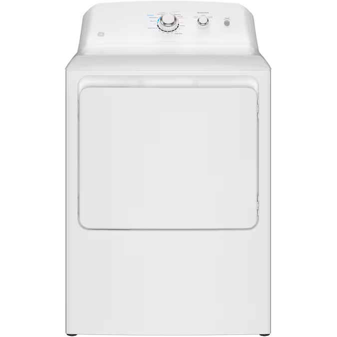 GE 6.2 cu. ft. Capacity Electric Dryer w/ Up To 120 ft. Venting & Shallow Depth - Model GTX33EASKWW