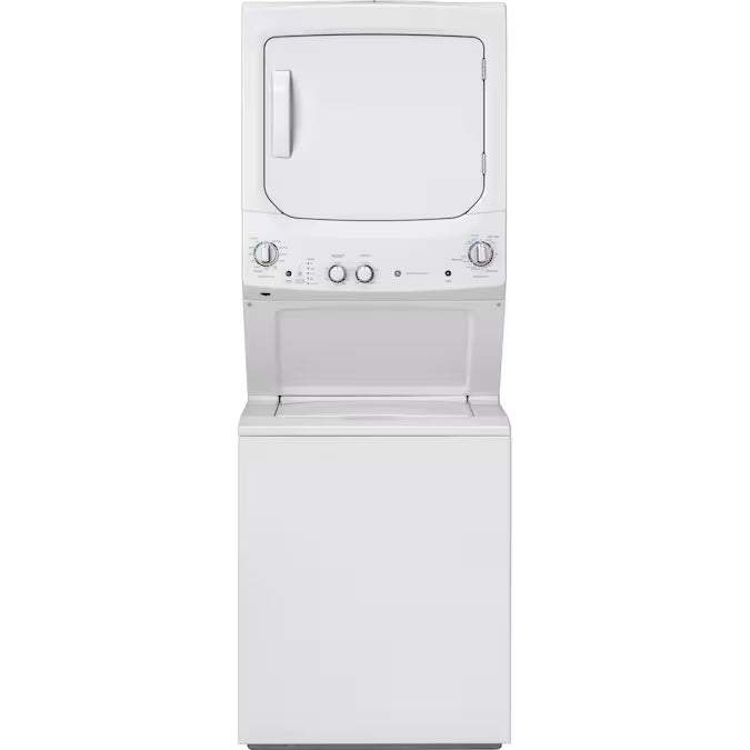 GE 3.8 cu. ft. Washer & 5.9 cu. ft. Long Vent Electric Dryer Combo Laundry Ctr - Model GUV27ESSMWW