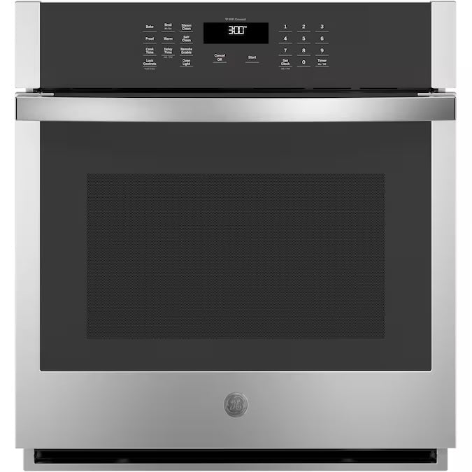GE 27 in. Smart Single Electric Wall Oven Self leaning in Stainless Steel - Model JKS3000SNSS