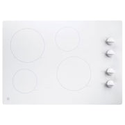 GE 30 in. 4 Burner Element Radiant Electric Cooktop White including 2 Power - Model JP3030TWWW