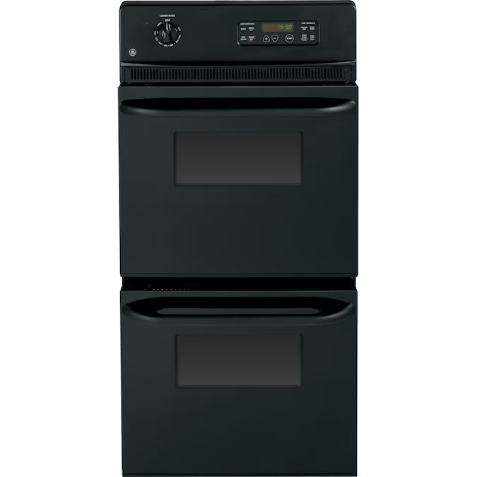 GE 24 in. Double Electric Wall Oven in Black - Model JRP28BJBB