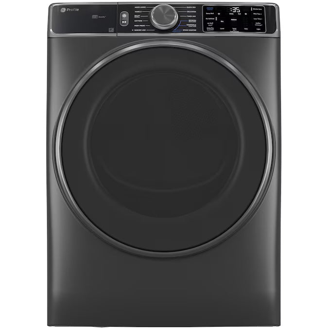 Profile 7.8 cu. ft. Smart vented FL Gas Dryer in Carbon Graph. w/ Quick Dry, - Model PFD95GSPWDS