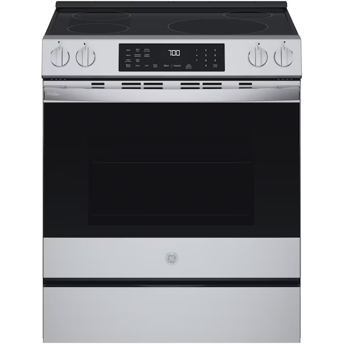 GE Profile 30-in 4 burners 5.3 u ft , Air Fry Conv. Oven Slide-In Single - Model PHS700AYFS