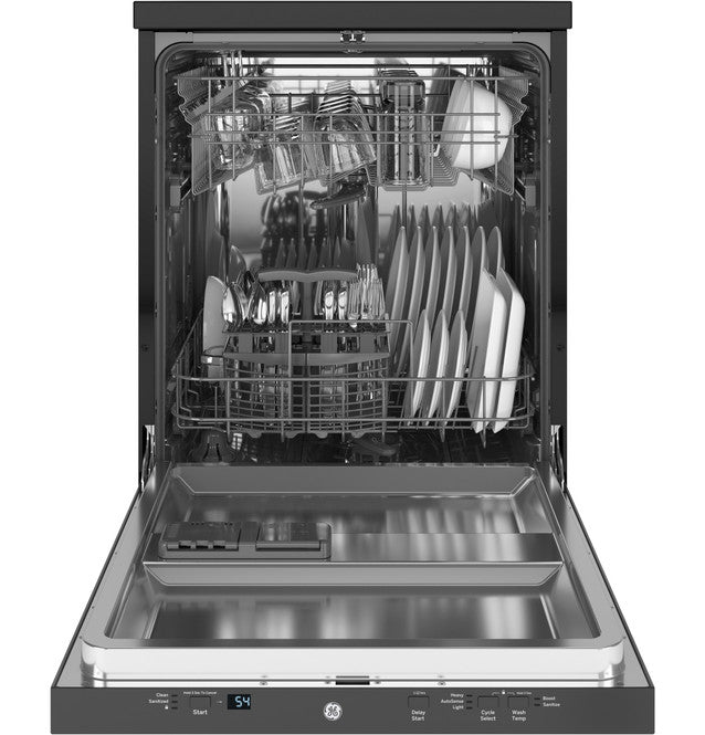 GE ENERGY STAR 24" Stainless Steel Interior Portable Dishwasher with Sanitize Cycle