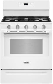 Maytag 30 in. Freestanding Gas Range with 5 Sealed Burners, Power Burner, Storage Drawer (White)