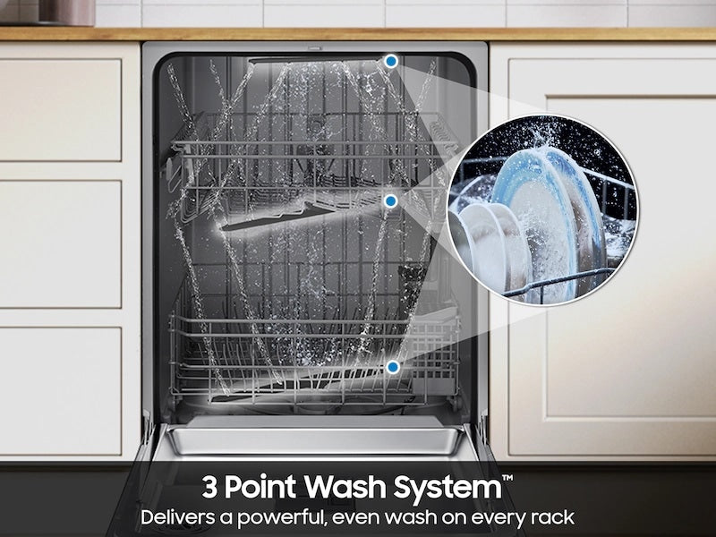 Samsung Fingerprint Resistant 53 dBA Dishwasher with Height-Adjustable Rack in Stainless Steel