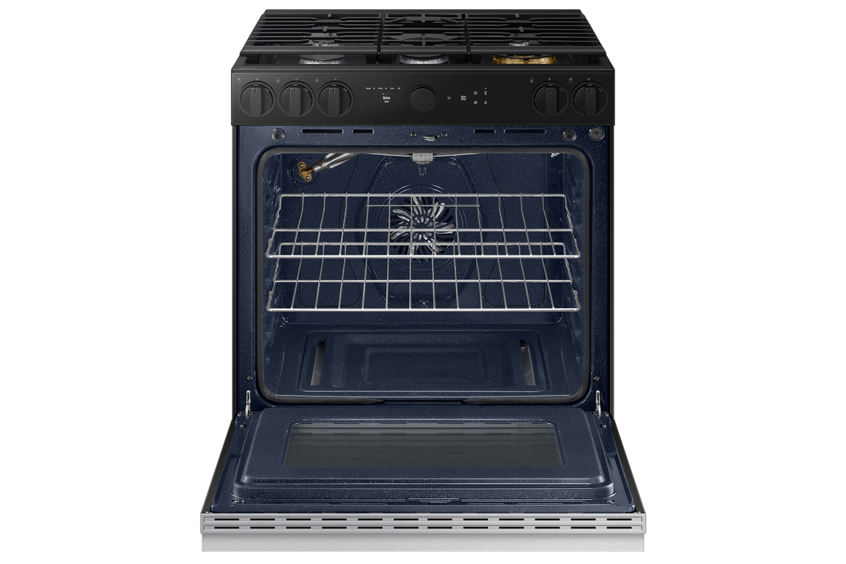 Samsung Bespoke Slide-in Gas Range Smart Oven Camera | Illuminated Precision Knobs 6.3 cu.ft.