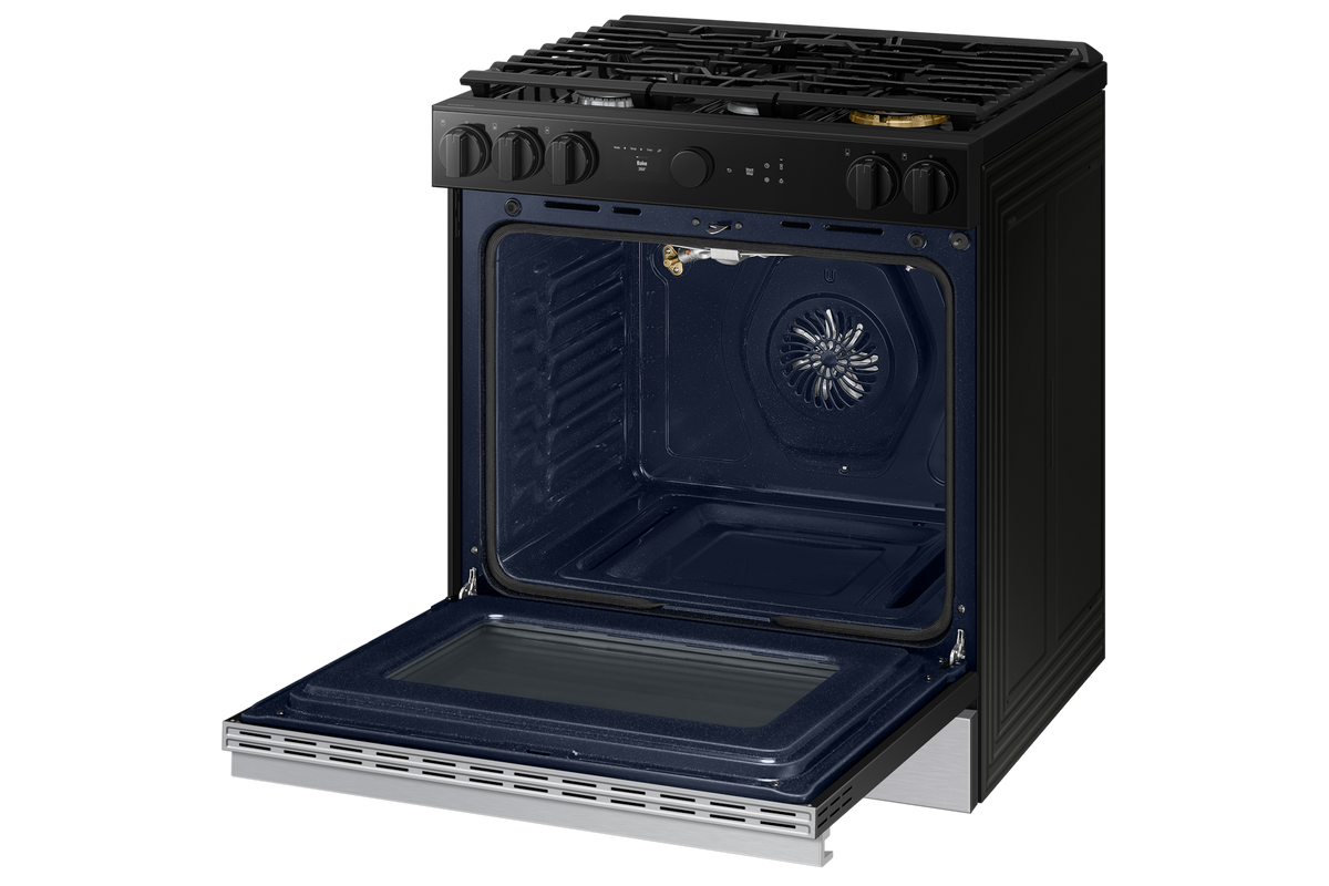 Samsung Bespoke Slide-in Gas Range Smart Oven Camera | Illuminated Precision Knobs 6.3 cu.ft.